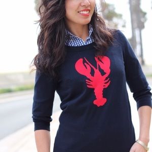 Jcrew navy lobster sweater